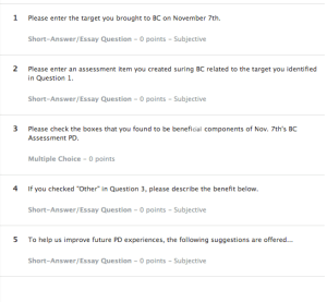 Staff PD Example Schoology Exit Slip